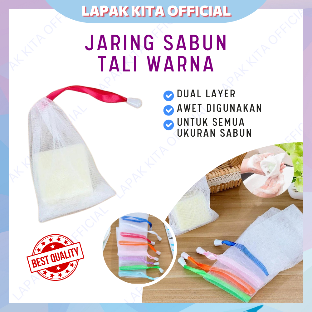 Jaring sabun nylon tali warna wadah sabun serbaguna sabut mandi spons