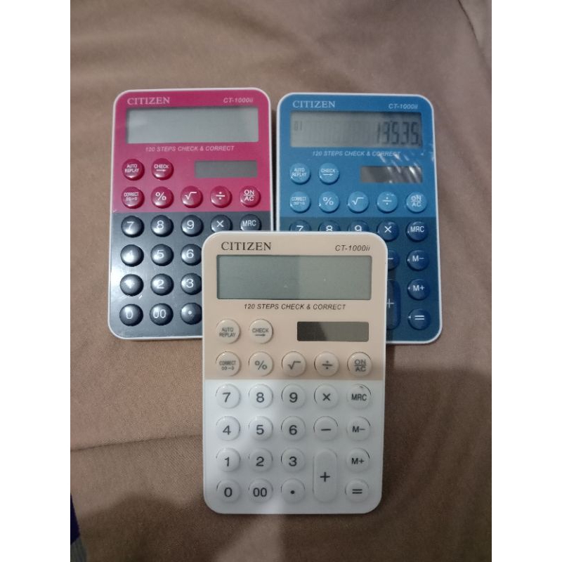 

kalkulator saku/kecil citizen 12 digit warna ct-1000ii/calculator warna citizen check&correct ct-1000ii 12digit kecil
