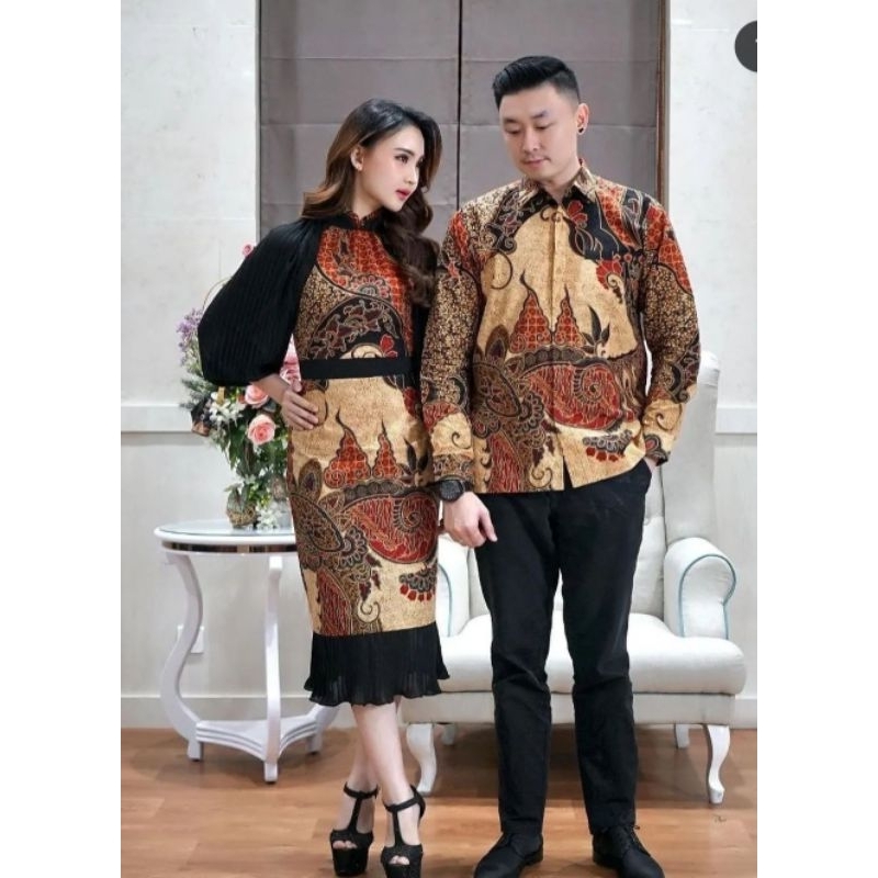 COUPLE DRES DAN KEMEJA BATIK PREMIUM || COUPLE SADEWA