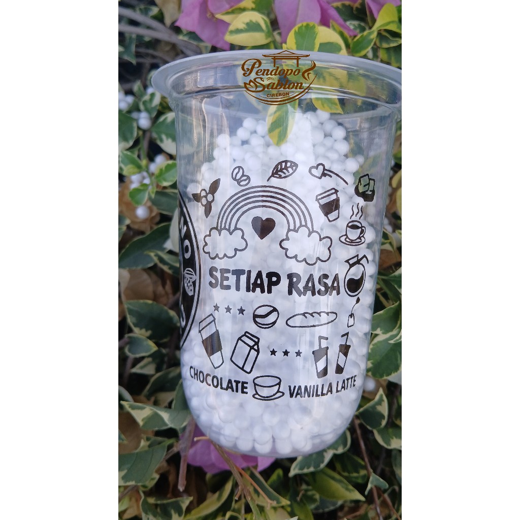 RB gelas cup plastik CAPCIN NEW DESIGN14oz 16oz 18oz 22oz oval datar / cup boba / sedotan boba