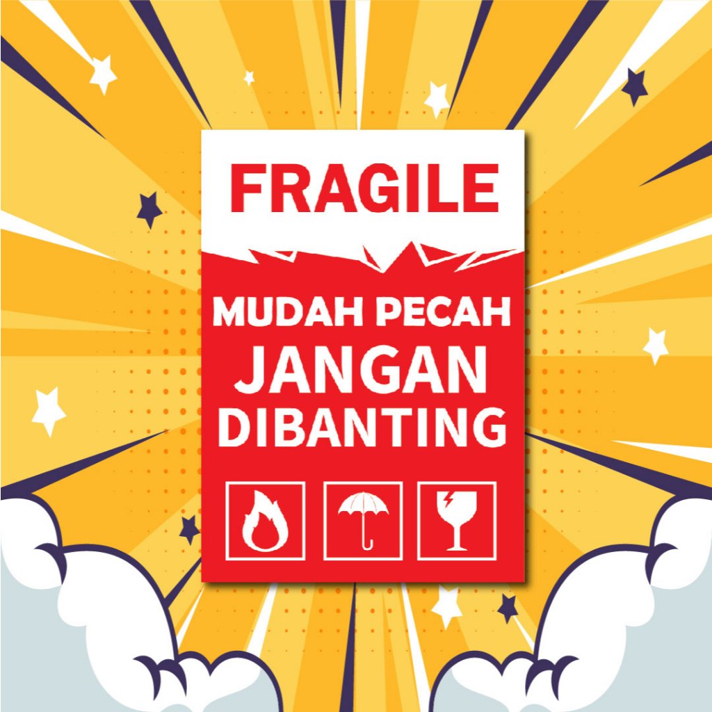 

Stiker Fragile Pecah Belah | Kemasan Makanan | Label Pengiriman Makanan , CUSTOM bisa chat seller