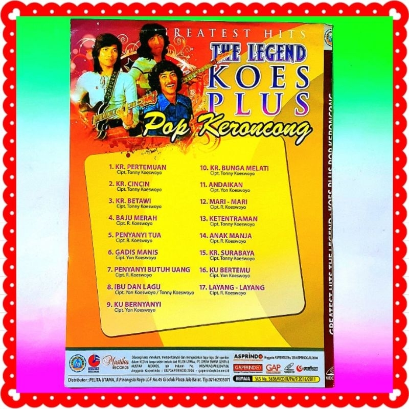 KASET VCD LAGU POP KERONCONG KOES PLUS