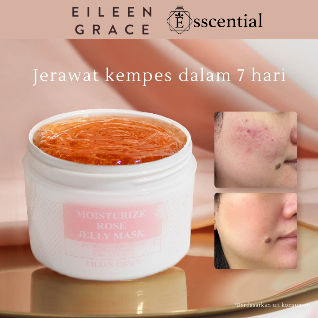 EILEEN GRACE Moisturize Rose Jelly Face Mask Masker Pelembab Wajah Kulit Berjerawat 300ml BPOM