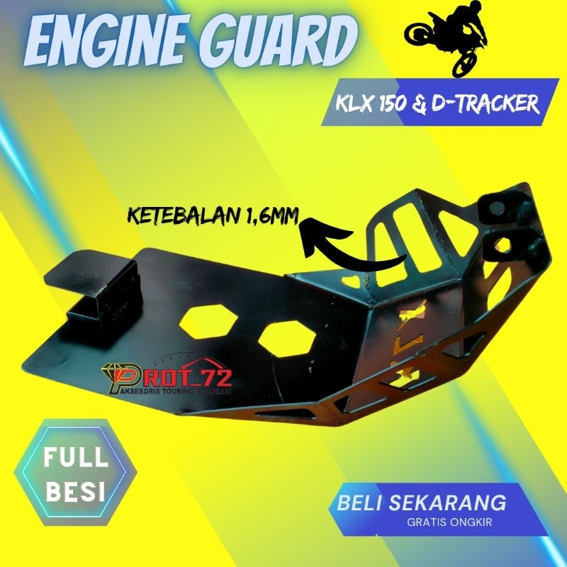 Cover Mesin KLX 150 DTRACKER Model Full Besi Engine Guard Pengaman Lumpur Aksesoris Variasi