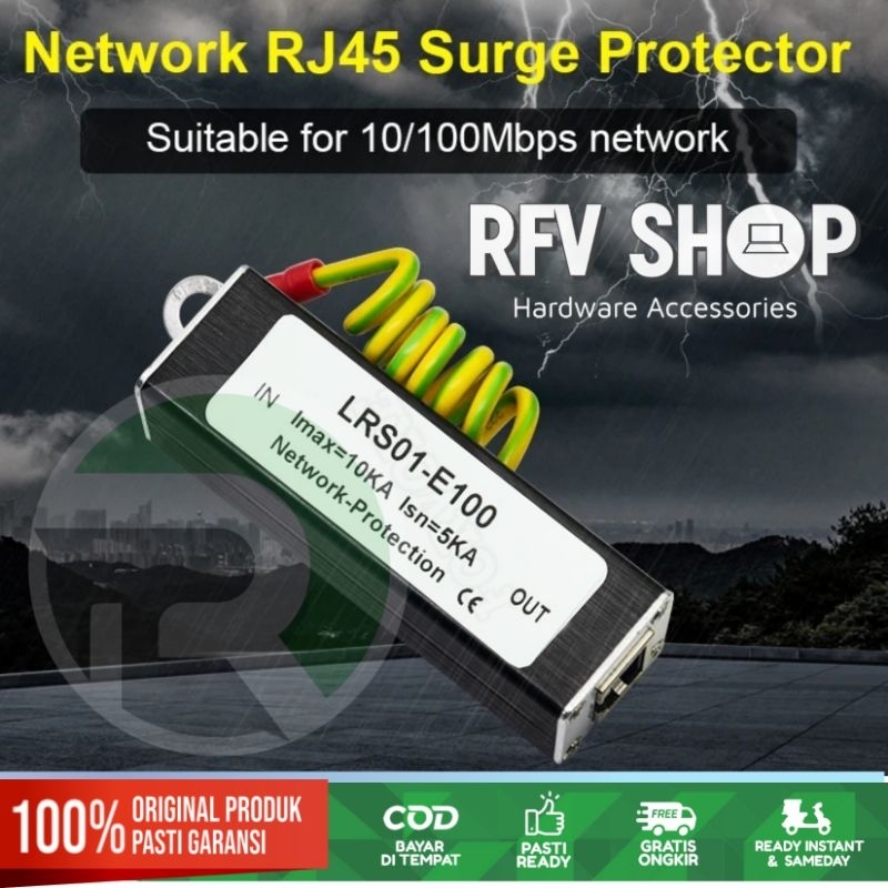 Network Surge Protection Anti Petir PoE SPD LAN RJ45 Pengaman Petir