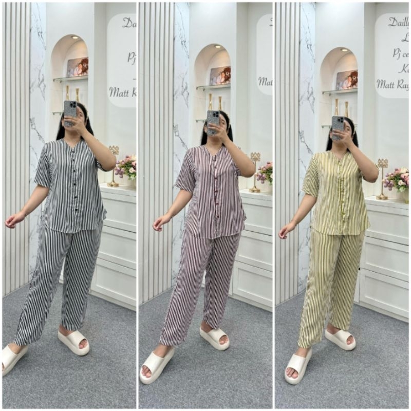 GALERIAZKIYA DAILY ONESET BY ANNISA FASHION/ DAILY SET ANISA/ SETELAN BAJU TIDUR WANITA/ PAJAMAS KAT