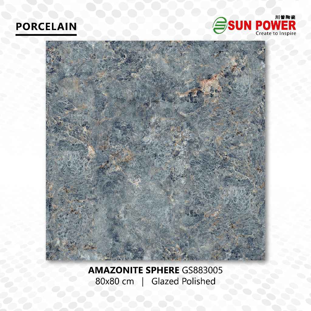 Granit Lantai Glazed Polished 80x80 - Amazonite Sphere | Sun Power