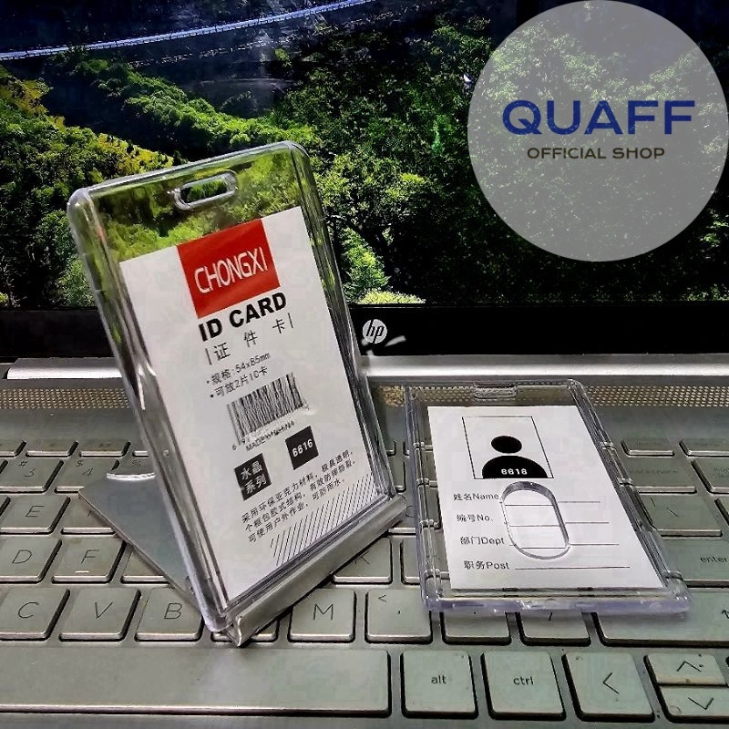 

Tempat Kartu Id Card Akrilik 2 Sisi Bening Transparan Vertikal Horizontal ID Holder Name Tag Transparan Akrilik Bening