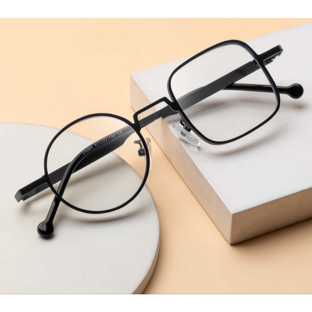 Kacamata Unik Bulat Kotak Anti Radiasi Photocromic Bluecromic Kacamata Minus Anti Blueray Kacamata A