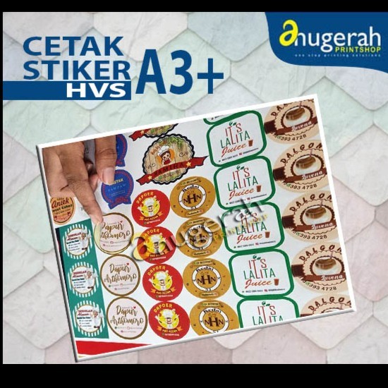 

Cetak Sticker HVS - Stiker HVS A3+ Stiker Kemasan Label Produk Custom