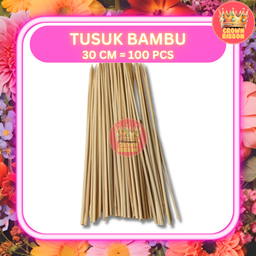 Tusuk Bambu Buket Uang Bunga Panjang 30 cm / Tusuk Sate