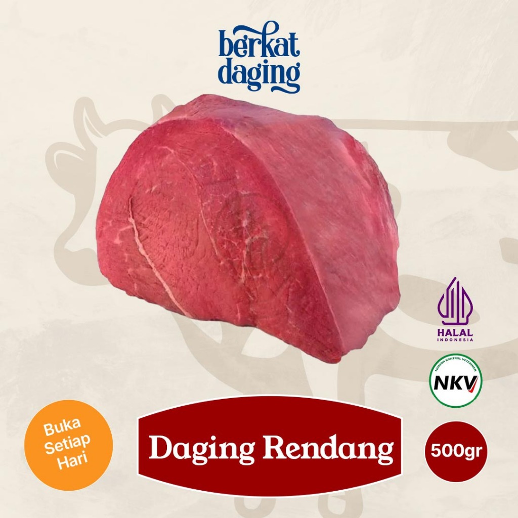 

Daging Rendang 500gr - Sedikit Lemak Has Luar Sirloin Halal Utuh Super Import - BerkatDaging Berkat Daging