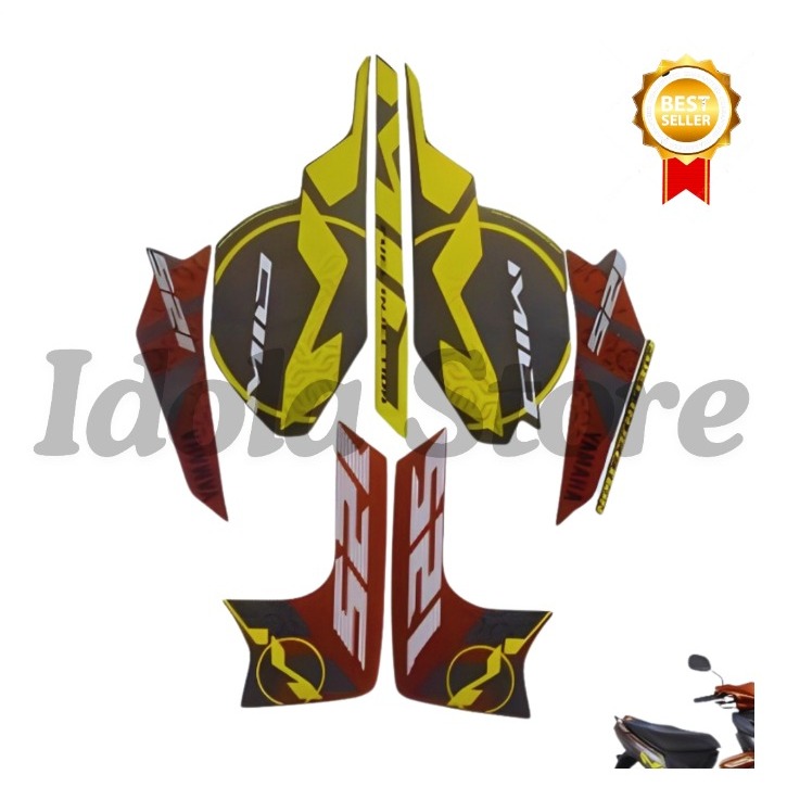 Stiker Striping Yamaha Mio M3 2015 Putih Merah List Stiker Standar Mio M3 2015 Mio M3 2015