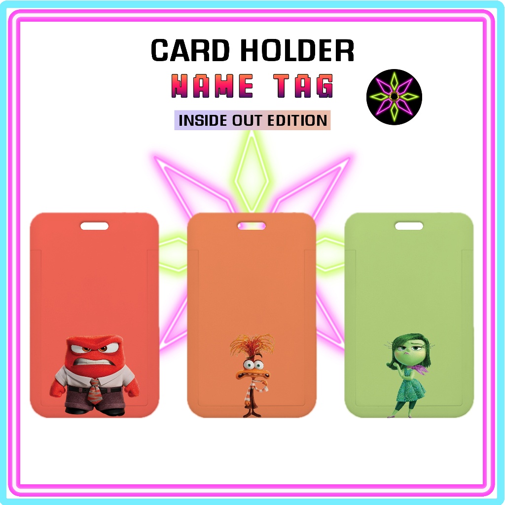 

Hikari Print ID Card Holder Inside Out Edition Nametag Tanpa Tali Card Holder Tempat Kartu Edisi Inside Out Anger Anxiety Disgust Embarrassment Ennui Envy Joy Sadness