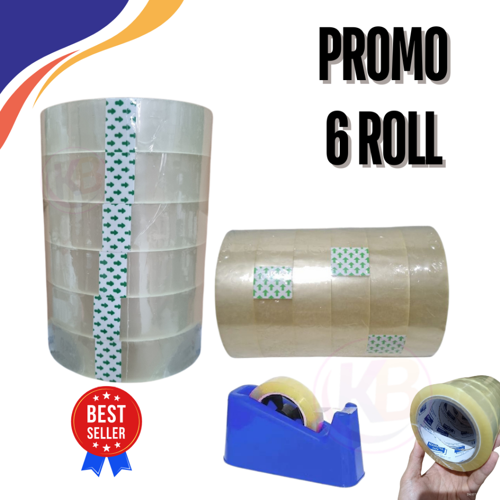 

Isolasi / Selotip / Lakban / Solasi / Lakban / Ukuran 1in 24mm 72yrd Bening