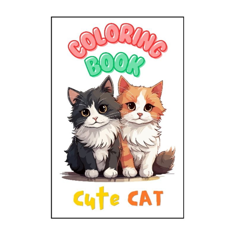 CUTE CAT (pdf) Coloring Book, Buku Mewarnai untuk Anak l pdf
