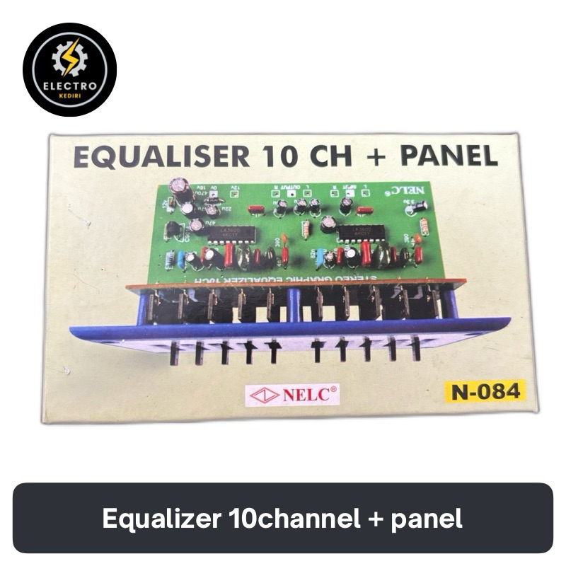 EQUALISER 10 CH Plus PANEL  NELC N-084 | Ekualiser 10 Channel + Panel Nelc | kit equalizer 10 canel