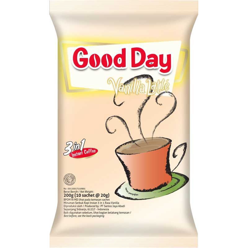 

Good Day Vanilla Late 3in1 Instan Coffee [200gr] 10 Sachet