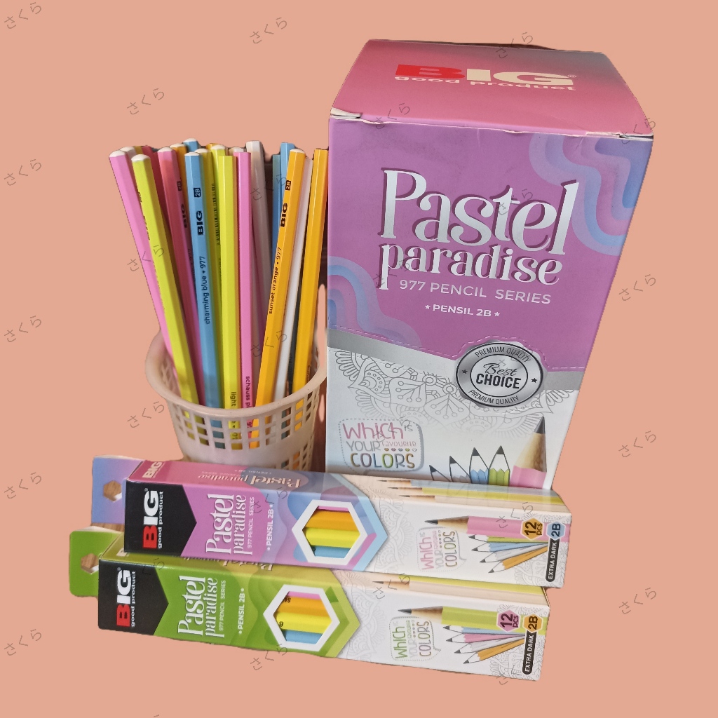 

Pensil Big Pastel Paradise-Isi 12-1pak- 4 Warna: -Schauss pink-Light lime-Charming blue-Ivory white