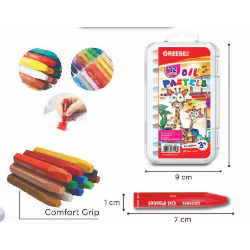 

GREEBEL Crayon Krayon KIDS OIL PASTEL isi (12c Warna)