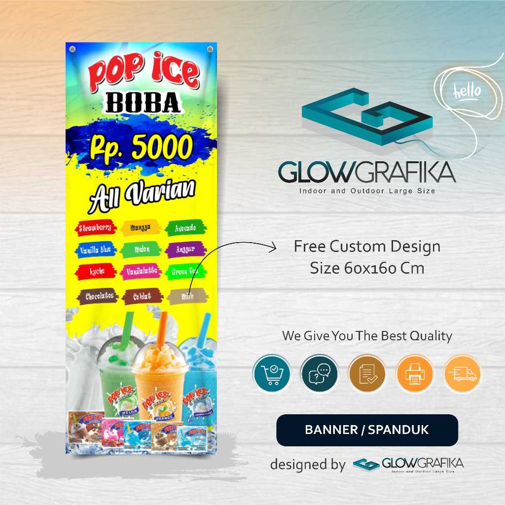 Cetak Spanduk Banner Pop Ice Boba Menarik