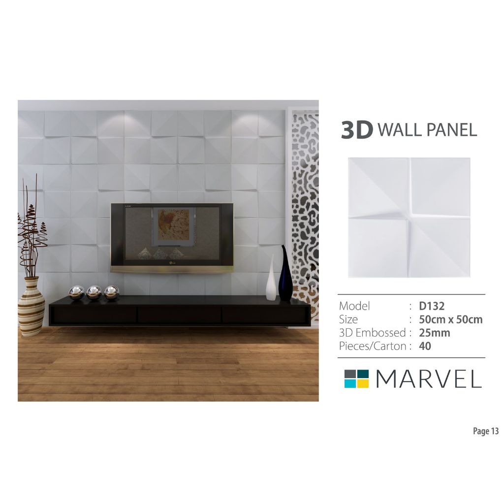 Wall Panel PVC 3D Motif Kotak D132