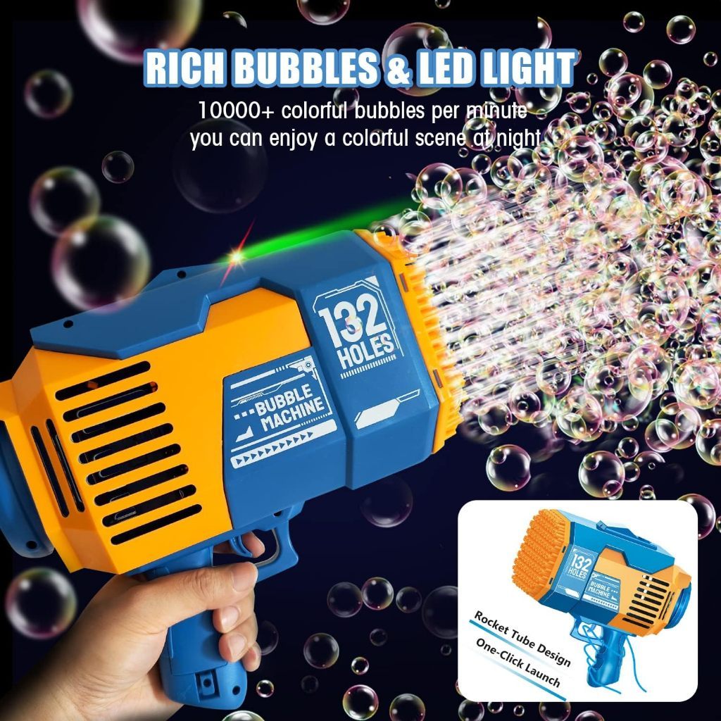 MAINAN BUBBLE GUN BAZOOKA 132 HOLE / PISTOL GELEMBUNG BALON SABUN UKURAN BESAR OTOMATIS
