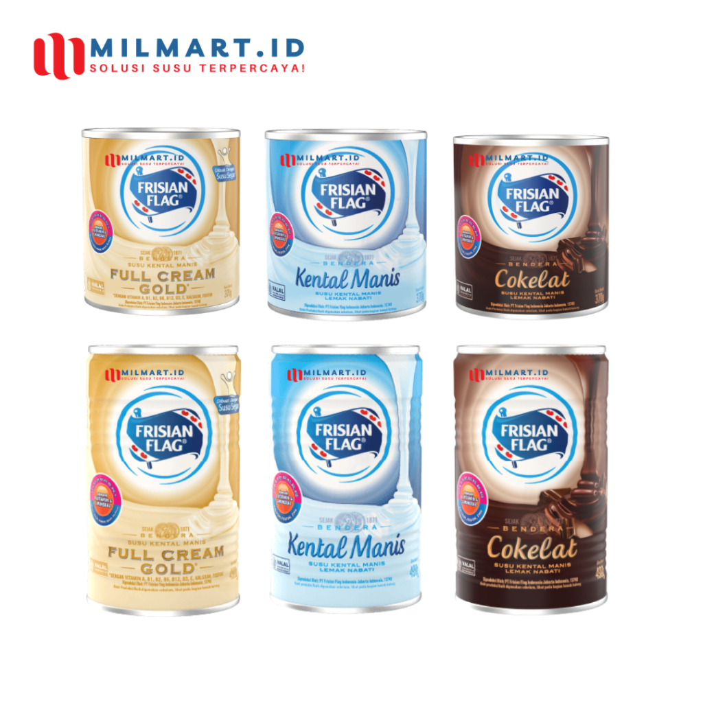 

FRISIAN FLAG KENTAL MANIS 370 G/ 490 G BENDERA SUSU KENTAL MANIS LEBIH NABATI KALENG PUTIH/COKELAT/FULL CREAM GOLD