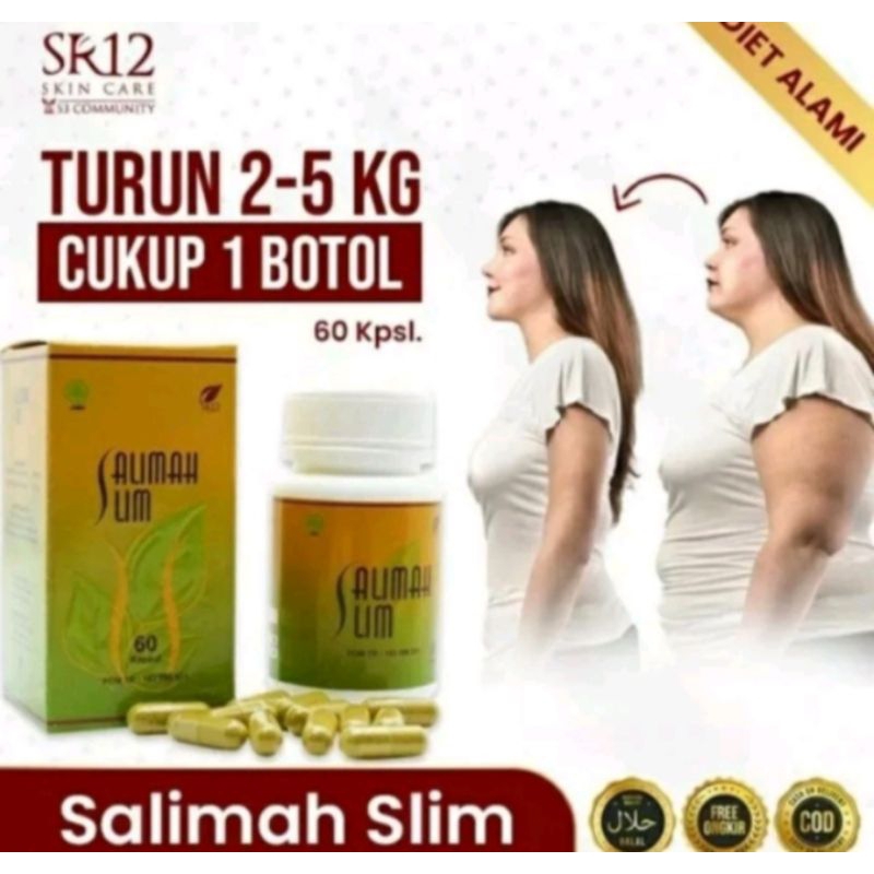 SALIMAH SLIM SR12 ORIGINAL OBAT DIET HERBAL PELANGSING PENURUN BERAT BADAN AMPUH JAMU PELANGSING  BP