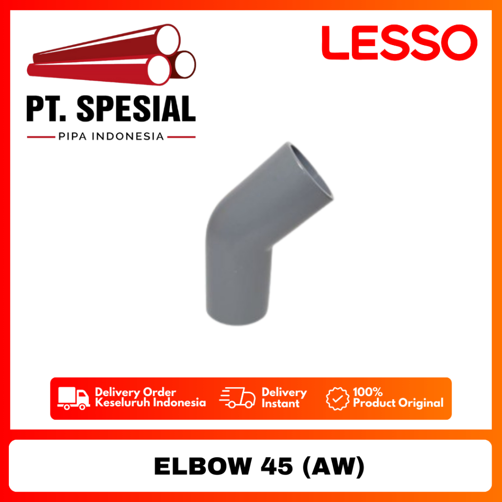 Knee 45 PVC 1/2 Inch AW Lesso / Keni Knee PVC AW / Elbow 45 PVC AW Lesso - 08