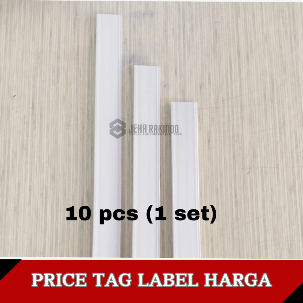 Pricetag label harga putih, pricetag harga minimarket, pricetag rak minimarket