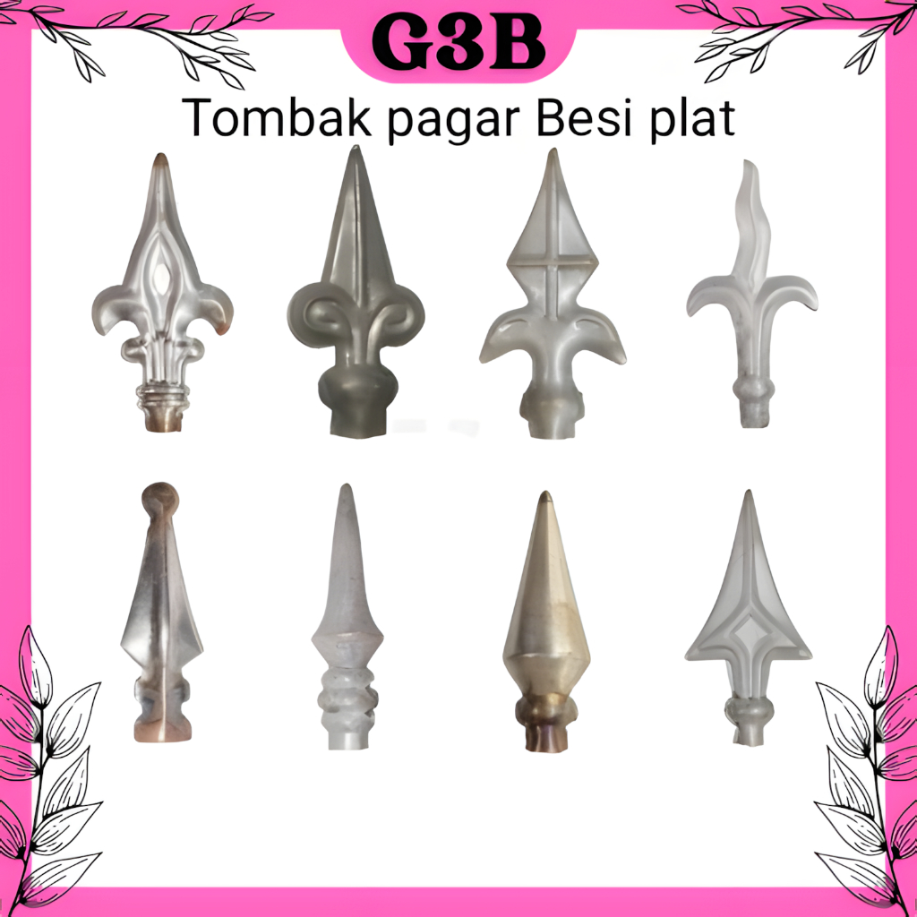 Tombak pagar besi plat kecil tombak gerbang ornamen dan aksesoris pagar besi tempa Berkualitas