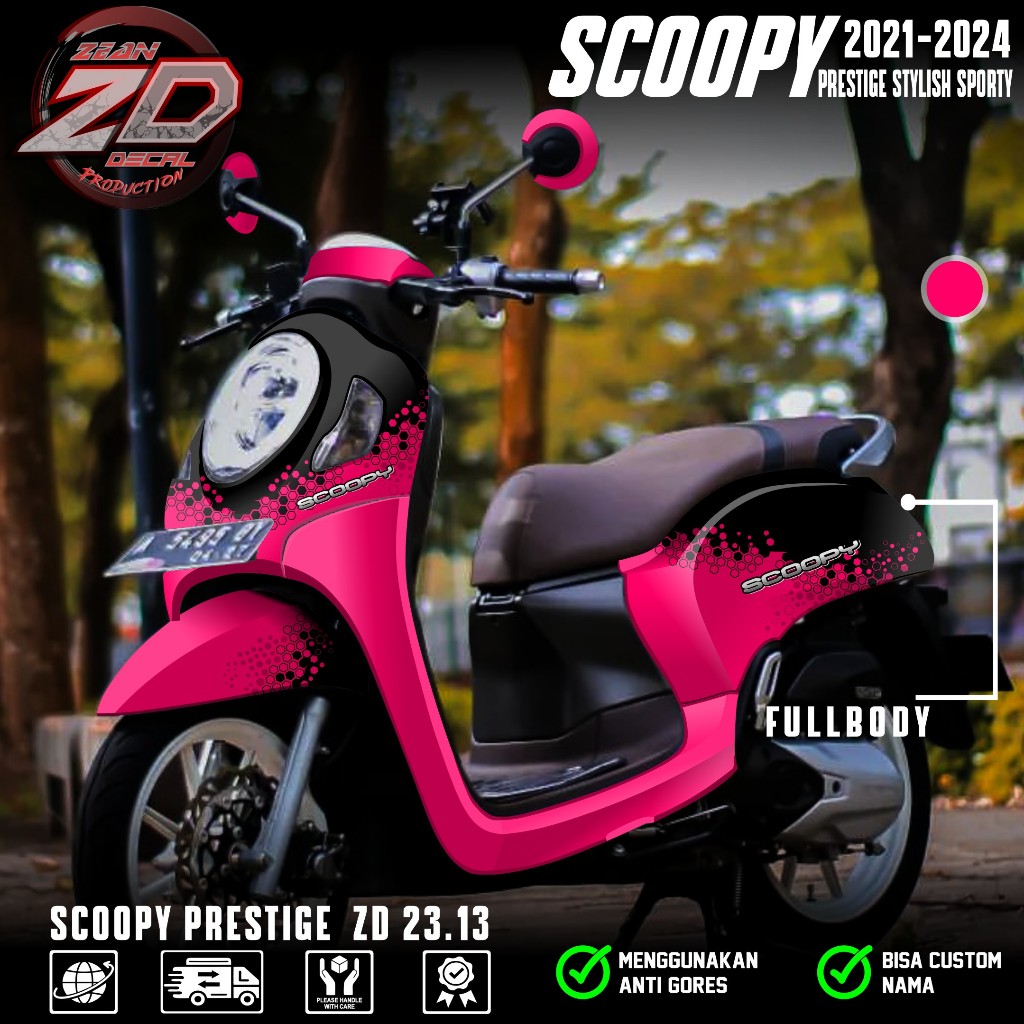 (PROMO COD) TERBARU Decal Sticker Motor Scoopy New 2021 2022 2023 2024 Full Body - Sticker Skotlet V