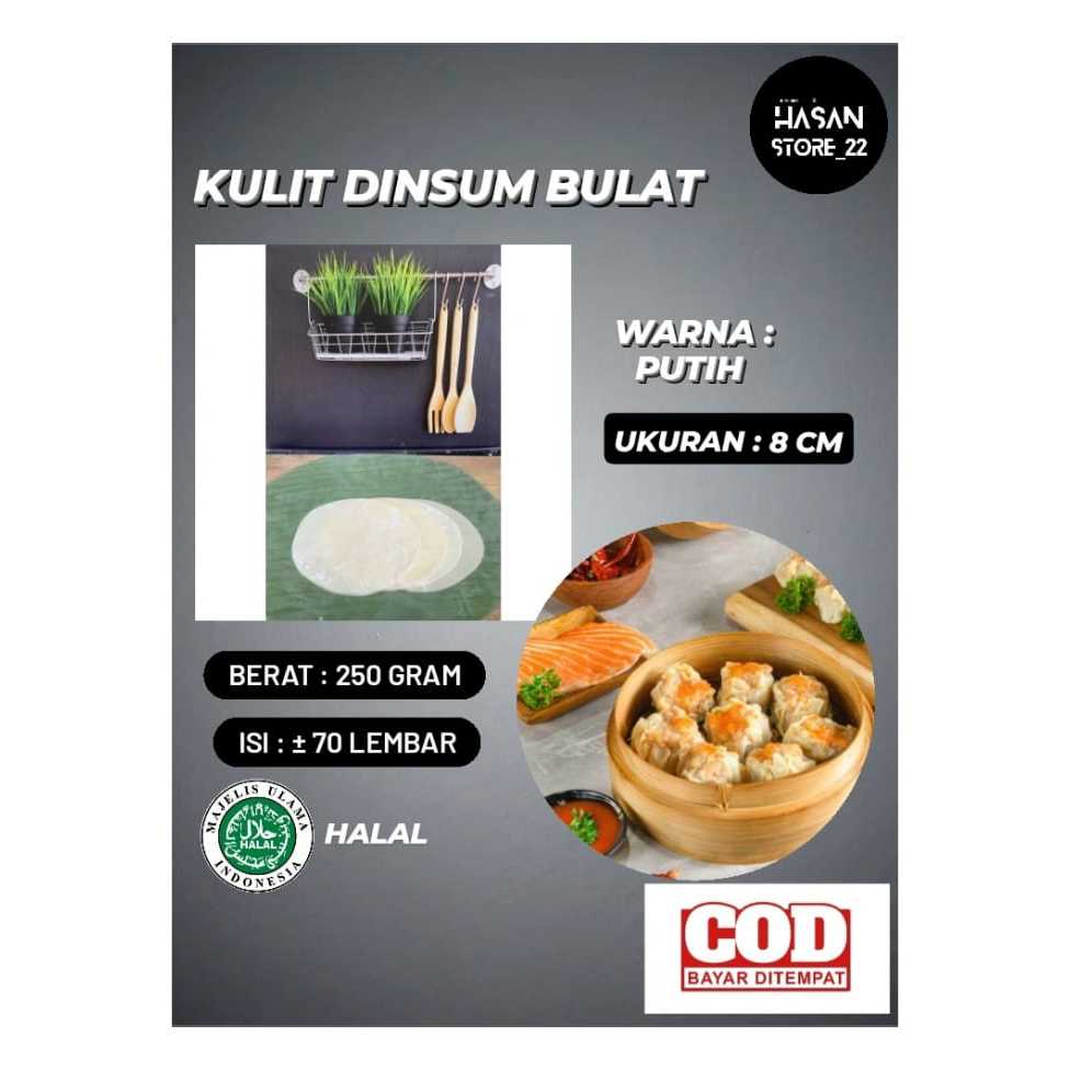 

Kulit Dimsum 8cm Bulat 250 gram Warna Putih Enak Halal Tipis Kulit Siomay Gyoza Tipis Enak