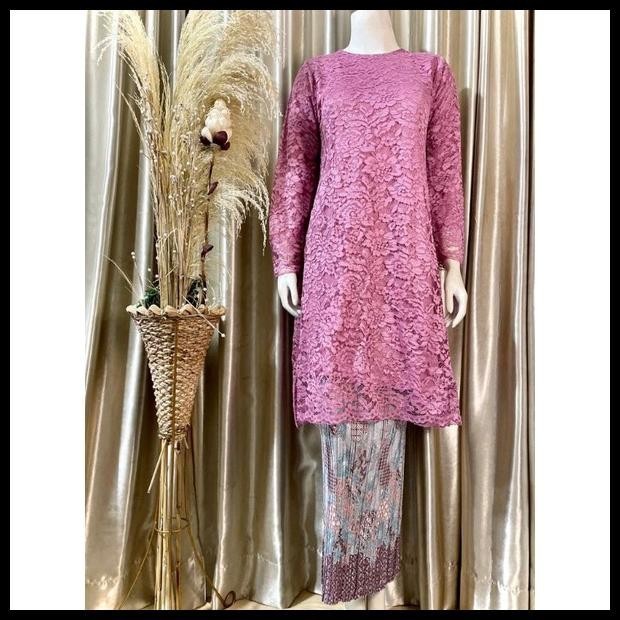 ( HARGA PROMO 8.8 ) SET KEBAYA TUNIK JUMBO BROKAT/KEBAYA SERAGAMAN PESTA/KEBAYA WISUDA/KEBAYA MODERN