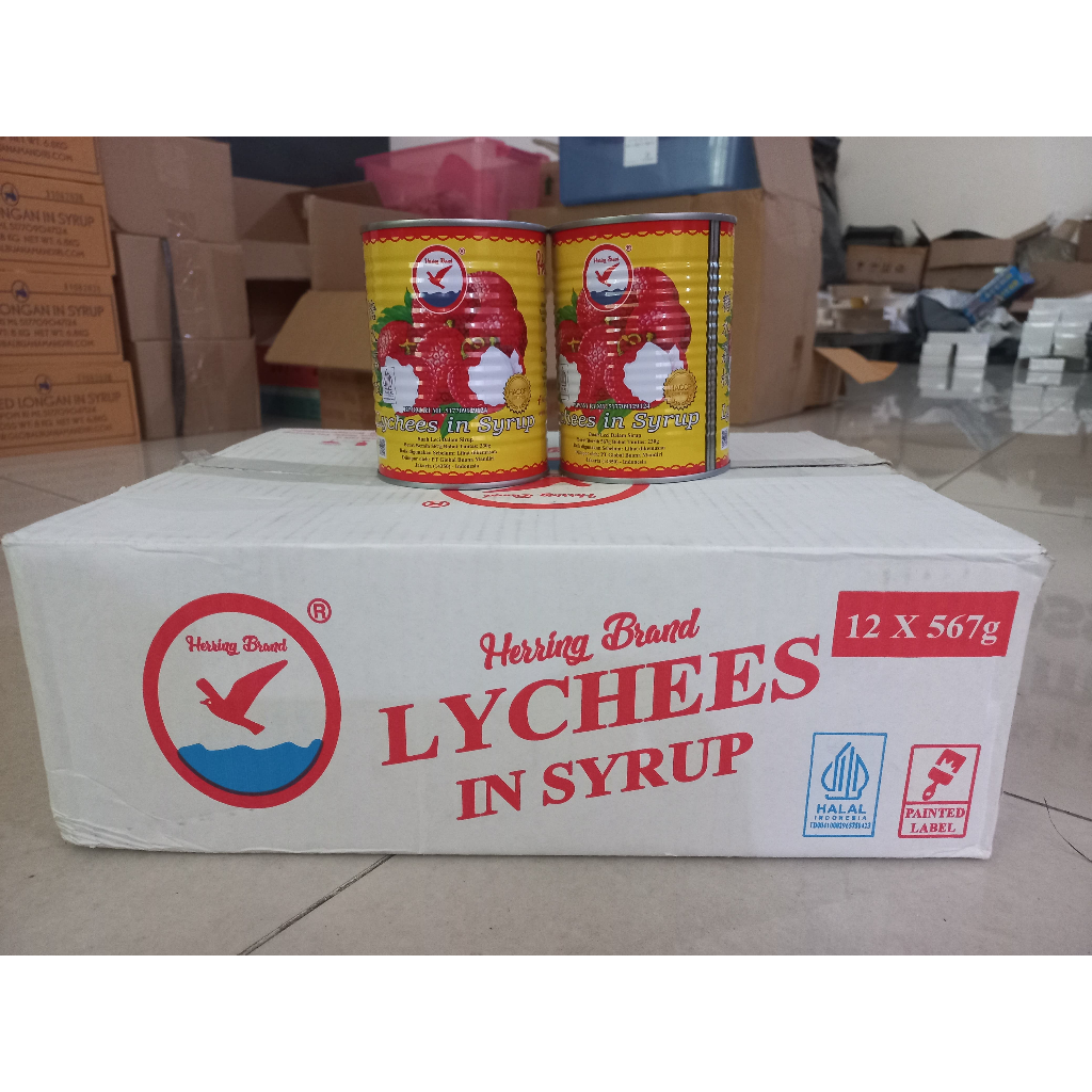 

HERRING Lychee Leci Kaleng 1 KARTON isi 12 Kaleng