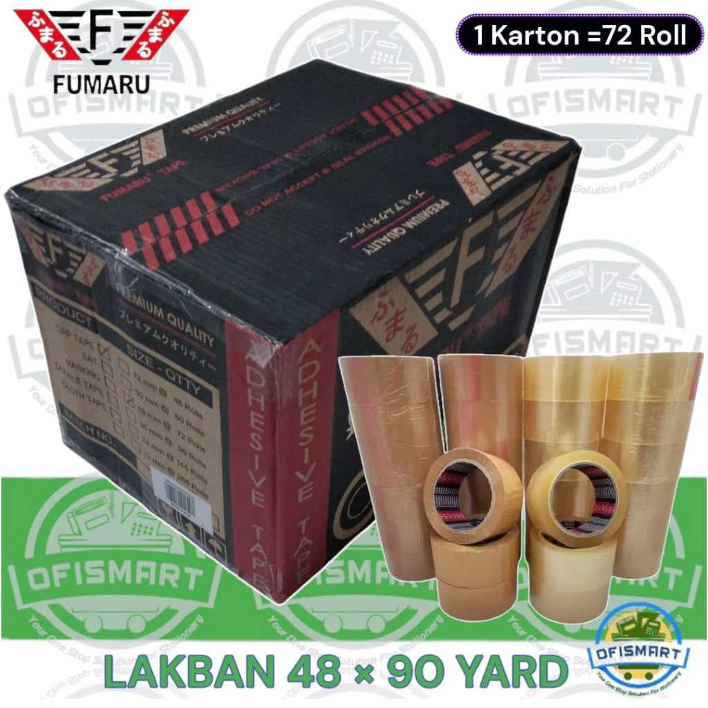 

Fumaru Lakban OPP Tape Selotip 48mm x 90 Yard | @1 Dus = 72 Rol