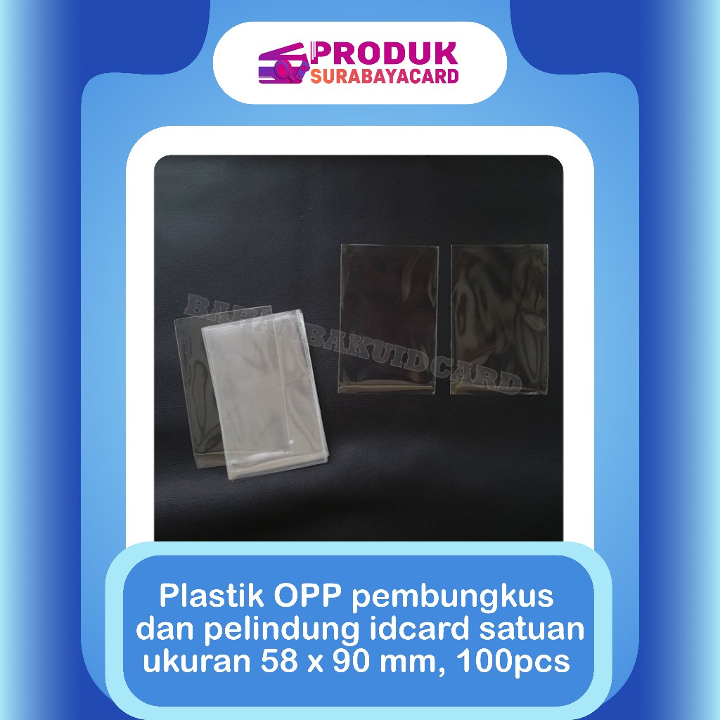 

Plastik OPP pembungkus dan pelindung idcard satuan ukuran 58 x 90 mm, 100pcs