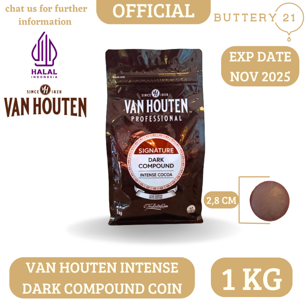 

VAN HOUTEN INTENSE DARK COMPOUND COIN 1 KG / COKLAT VANHOUTEN KOIN 1 KG