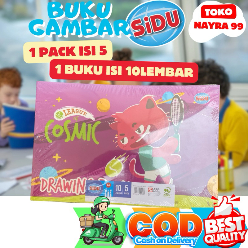 

SiDu buku gambar A4 1pack isi 5buku 1 buku isi 10 lembar