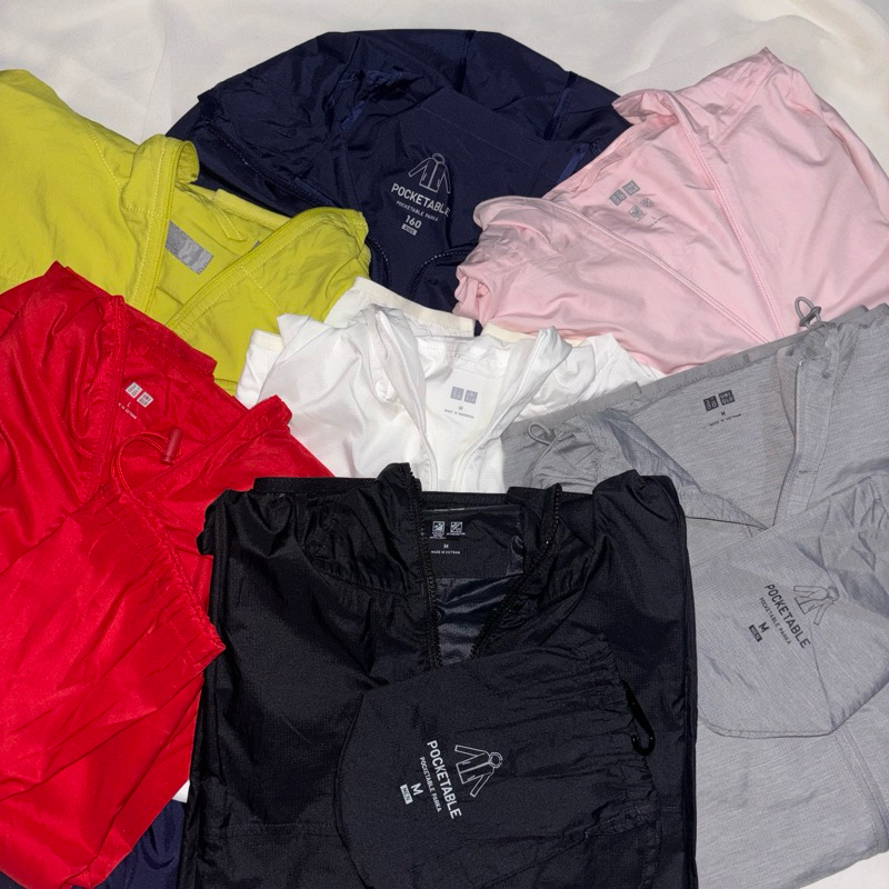 uniqlo pocketable jacket / jaket saku parka / uv protection / running jacket / jaket olahraga