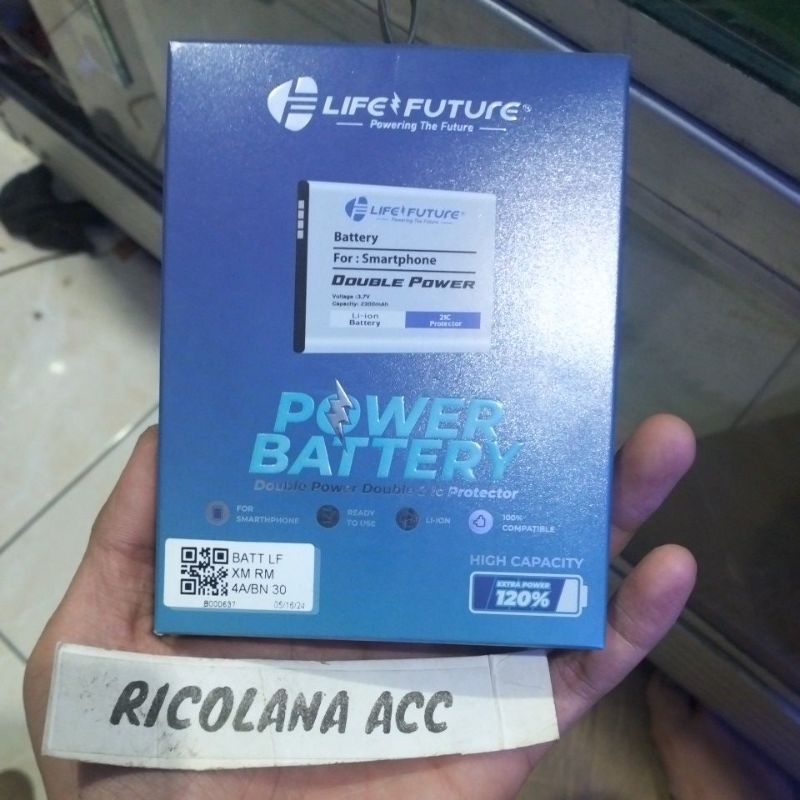 BATRE BATTERY DOBEL POWER BN30 BATERAI DOUBLE POWER LIFE FUTURE XIAOMI REDMI 4A BN30 3620mAh