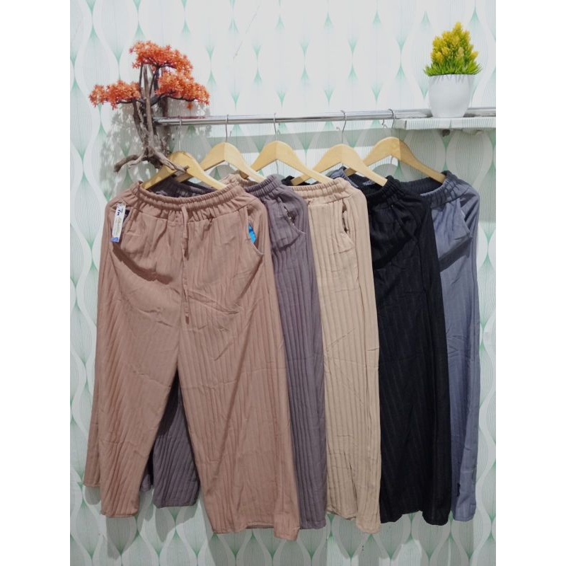 Celana Kulot Knit Tali Serut