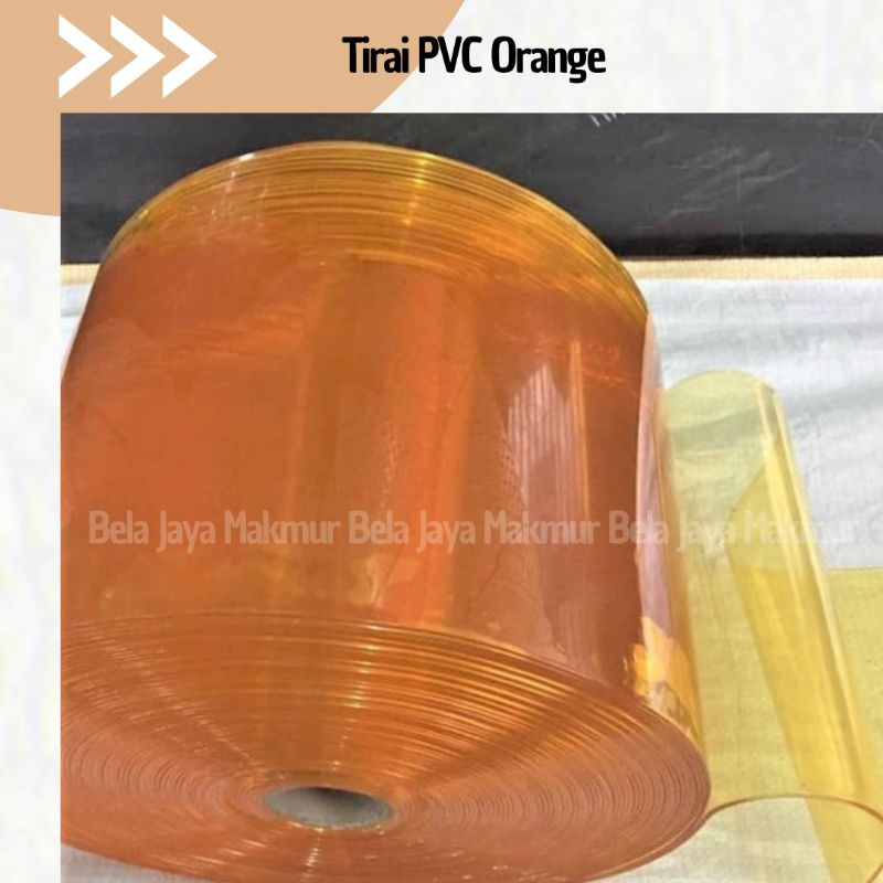 Tirai PVC Curtain Orange Tebal 3mm 1Roll Bisa Request Ukuran/ Tirai Plastik Penghalang Debu/ Tirai P