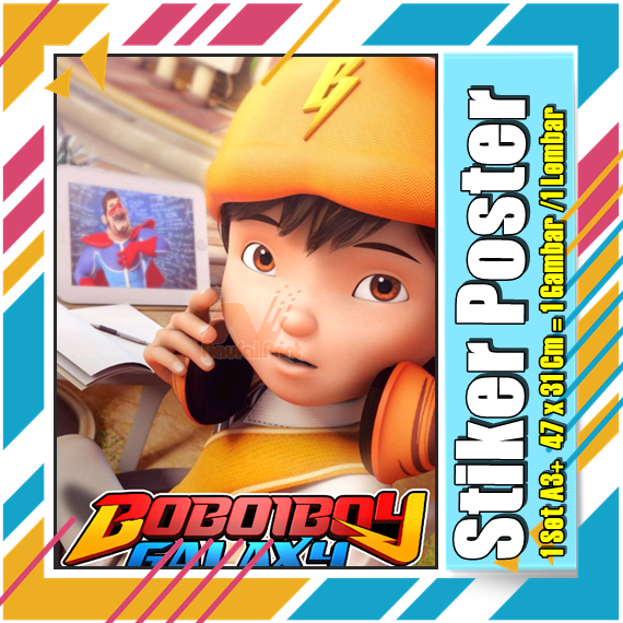 Stiker Poster A3 A3+ A4 Sticker Vinyl Artpaper 260 Cromo boboi Boboy boy boboiboy Boboboi Boboboy ga
