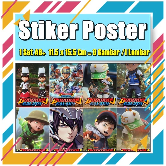 Stiker Poster A3 A3+ A4 Sticker Vinyl Artpaper 260 Cromo boboi Boboy boy boboiboy Boboboi Boboboy ga
