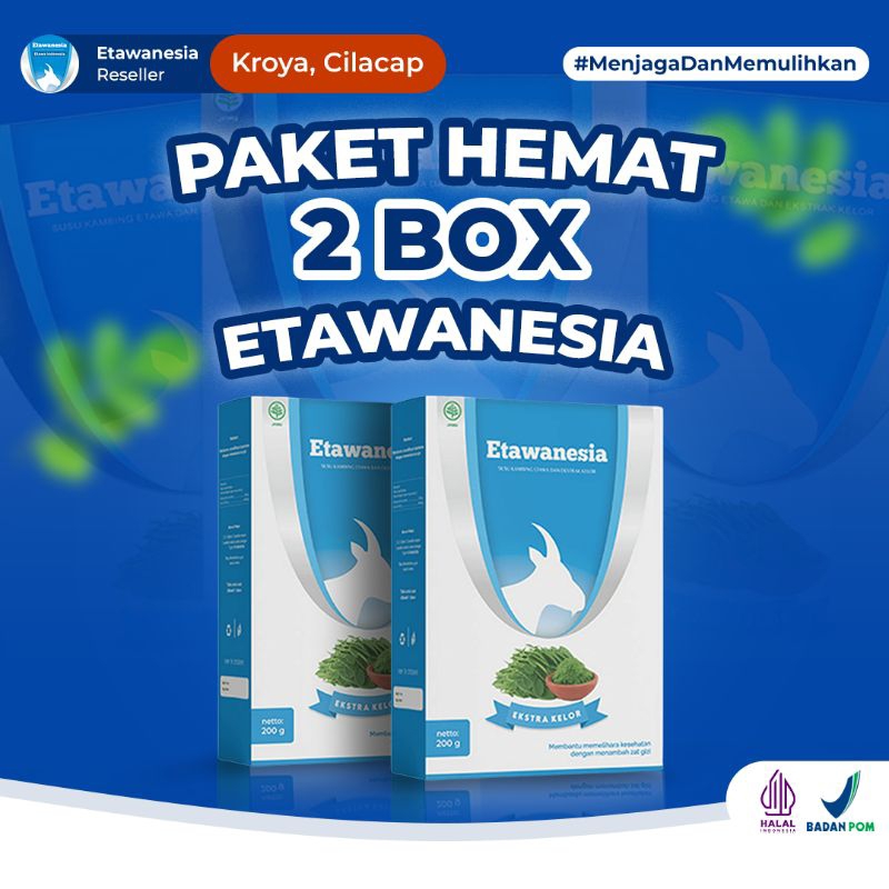 

PAKET 2 BOX Susu Etawanesia Premium / Susu Kambing Etawa Biru atasi Sesak Nafas dan Nyeri Sendi