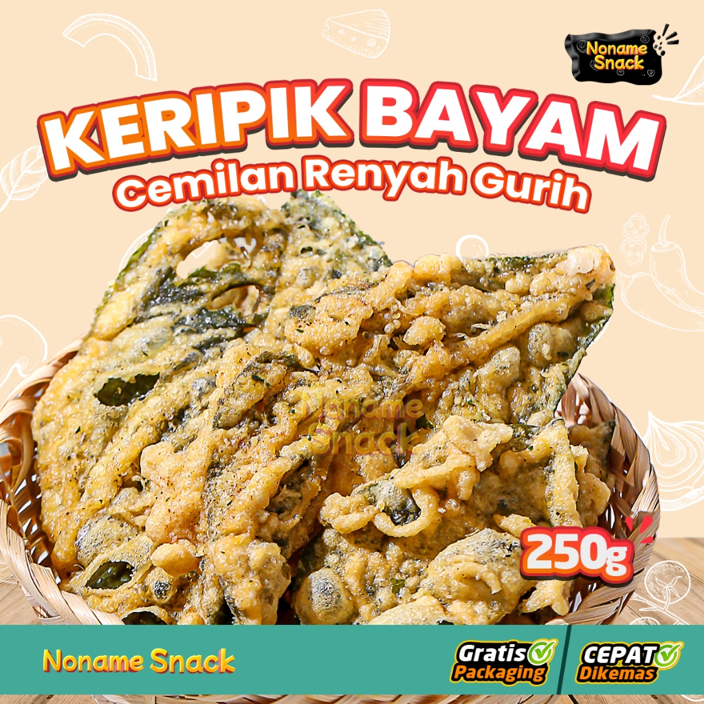 

NoName Snack - Keripik Peyek Bayam Cemilan Grosir 250Gr