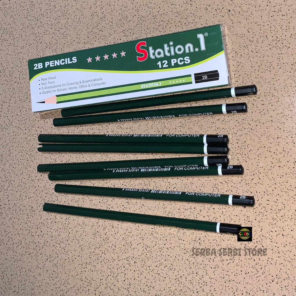 

PENSIL 2B STATION / PENSIL HITAM / PENSIL ISI 12PCS / PENSIL MENGGAMBAR / PENSIL MENULIS / PENSIL MURAH