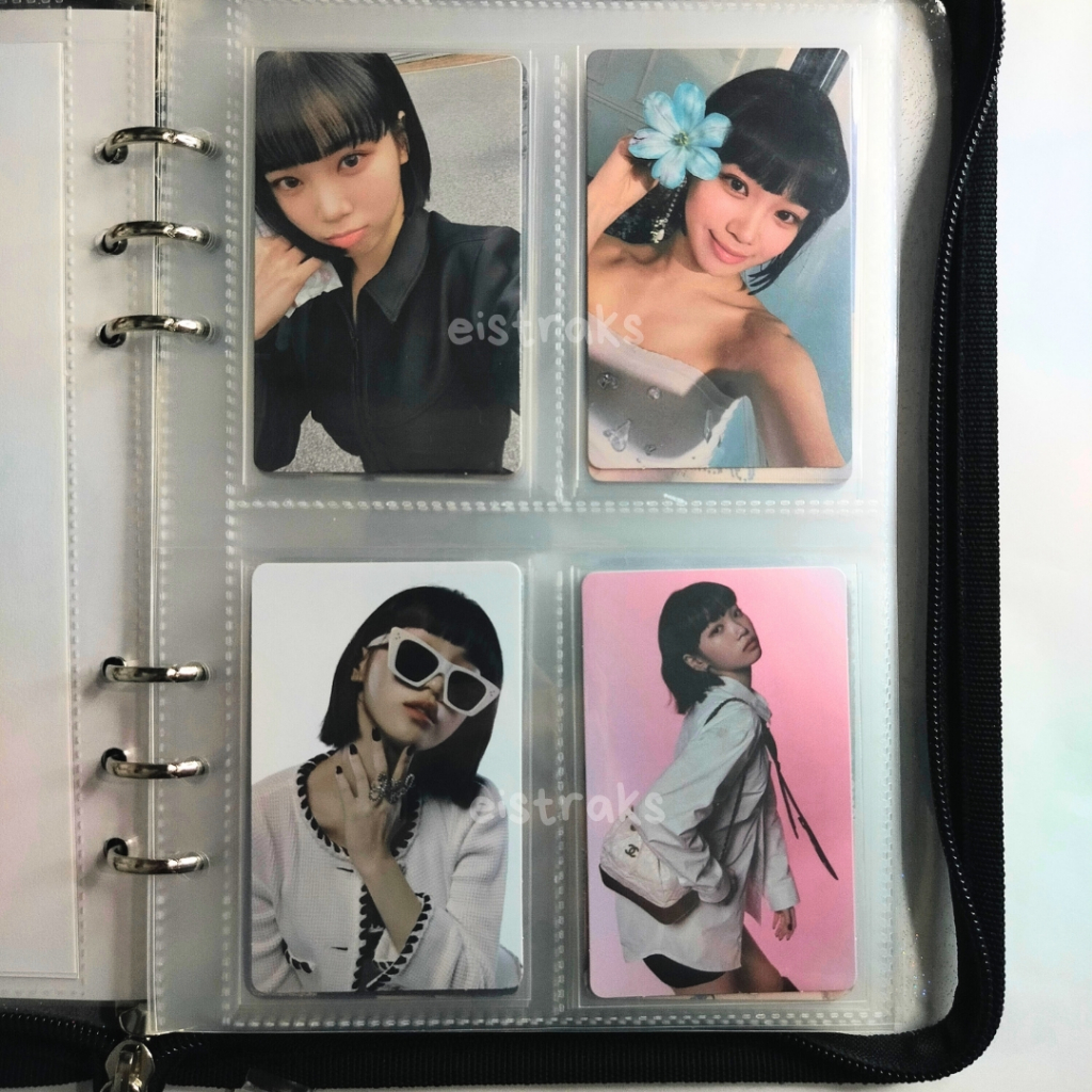 PC PHOTOCARD CHAEWON LESSERAFIM ALBUM FEARLESS BLACK PETROL BLUE CHYPER MONOCHROME BOUQUET